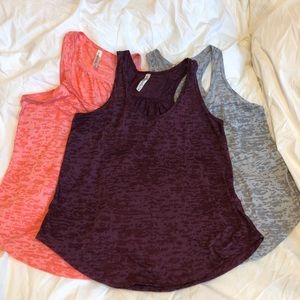 Ever Hottie- M 3 Burnout Racerback Tanks-NWOT